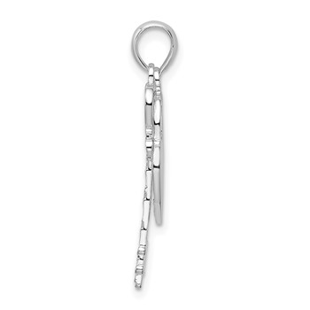 De-Ani Sterling Silver Rhodium-Plated Polished Moveable Key with Heart Lock Pendant — alternate view