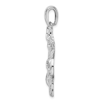 De-Ani Sterling Silver Rhodium-Plated Polished Large Horse Head Pendant — alternate view