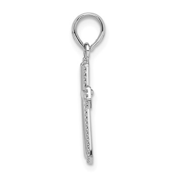 De-Ani Sterling Silver Rhodium-Plated Beaded Passion Cross Pendant — alternate view