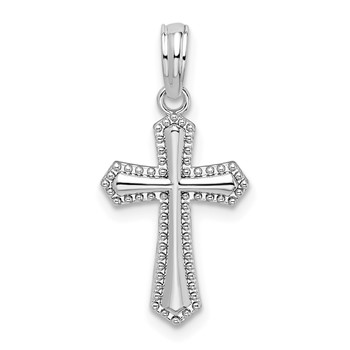 De-Ani Sterling Silver Rhodium-Plated Beaded Passion Cross Pendant