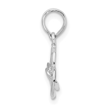 De-Ani Sterling Silver Rhodium-plated Intertwined Double Hearts Pendant — alternate view