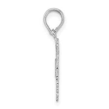 De-Ani Sterling Silver Rhodium-Plated Polished RN Caduceus Pendant — alternate view