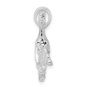 De-Ani Sterling Silver Rhodium-Plated Polished 3D Walking Horse Pendant — alternate view