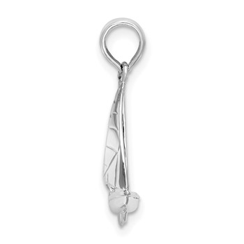 De-Ani Sterling Silver Rhodium-Plated Polished 3D Sailboat Pendant — alternate view