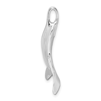 De-Ani Sterling Silver Rhodium-Plated Polished 3D Whale Tail Pendant — alternate view