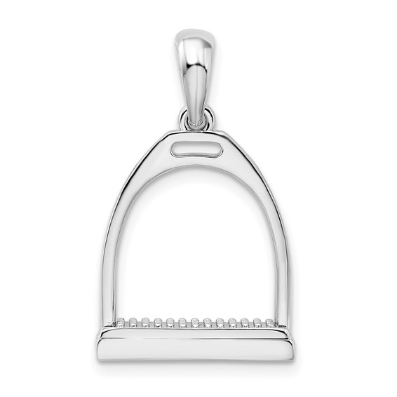 Stirrup Pendant Necklace Perfectly Sculpted in 925 Silver, From