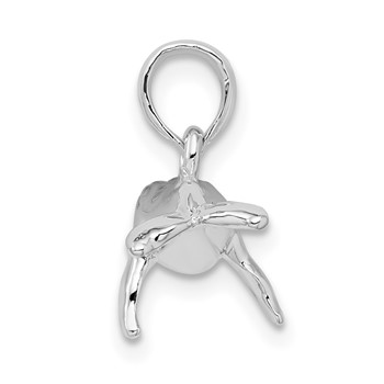 De-Ani Sterling Silver Rhodium-Plated Polished 3D Humpback Whale Pendant — alternate view