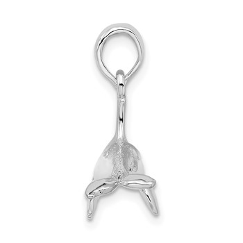 De-Ani Sterling Silver Textured 3D Killer Whale Pendant — alternate view