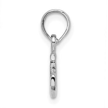 De-Ani Sterling Silver Rhodium-plated Polished 3D Mini Anchor Pendant — alternate view