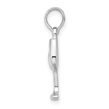 De-Ani Sterling Silver Rhodium-Plated Polished Wine Glass Pendant — alternate view