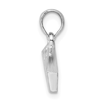 De-Ani Sterling Silver Rhodium-Plated Polished Cheese Wedge Pendant — alternate view