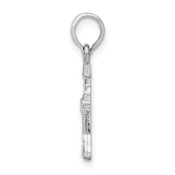 De-Ani Sterling Silver Rhodium-Plated Polished Wine Bottle Opener Pendant — alternate view
