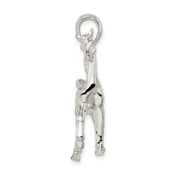 De-Ani Sterling Silver Rhodium-Plated Polished 3D Standing Horse Pendant — alternate view