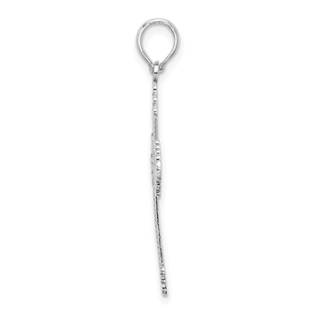 De-Ani Sterling Silver Rhodium-Plated Polished Heart Cross Pendant — alternate view