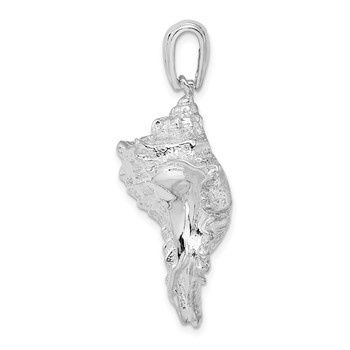 De-Ani Sterling Silver Rhodium-Plated Polished Conch Shell Pendant — alternate view
