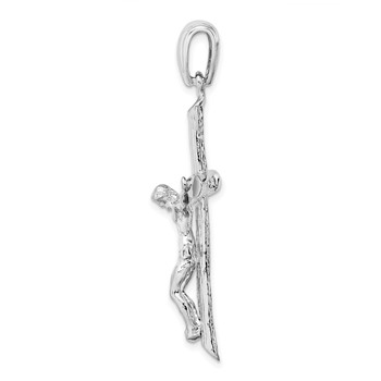 De-Ani Sterling Silver Rhodium-Plated Textured Crucifix Pendant — alternate view
