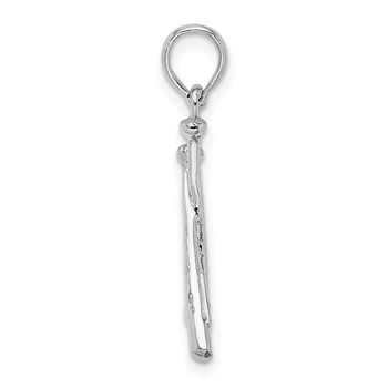 De-Ani Sterling Silver Rhodium-Plated Polished Baseball Bats and Ball Pendant — alternate view