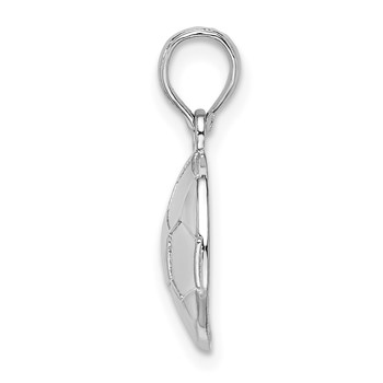 De-Ani Sterling Silver Rhodium-Plated Polished and Textured Soccer Ball Pendant — alternate view
