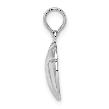 De-Ani Sterling Silver Rhodium-Plated Polished Volleyball Pendant — alternate view