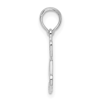 De-Ani Sterling Silver Rhodium-plated Polished I HEART YOU Script Pendant — alternate view