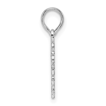 De-Ani Sterling Silver Rhodium-plated Polished Lacey Edge Open Heart Pendant — alternate view