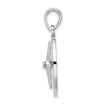 De-Ani Sterling Silver Rhodium-Plated Moveable Needle Compass Pendant — alternate view