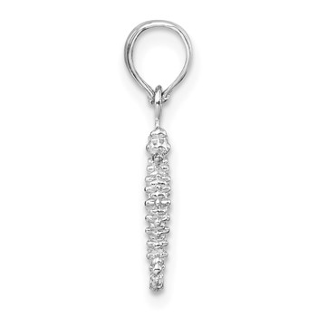 De-Ani Sterling Silver Rhodium-Plated Polished 3D Mini Seahorse Pendant — alternate view
