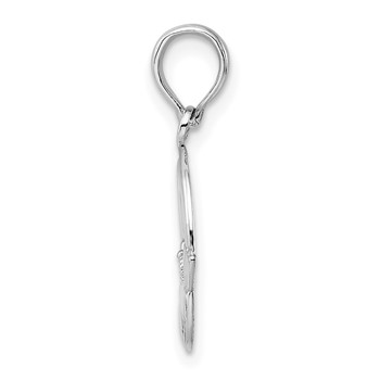 De-Ani Sterling Silver Rhodium-Plated Polished Claddagh Circle Pendant — alternate view