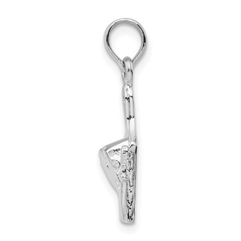 De-Ani Sterling Silver Rhodium-Plated Polished Cheese Board with Knife Pendant — alternate view