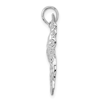 De-Ani Sterling Silver Rhodium-Plated Polished Cut-Out Butterfly Pendant — alternate view