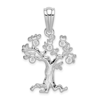Sterling Silver Polished Money Tree Pendant