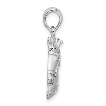 De-Ani Sterling Silver Rhodium-Plated Polished Horse Head Pendant — alternate view