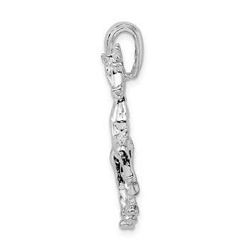 De-Ani Sterling Silver Rhodium-Plated Polished Walking Horse Pendant — alternate view