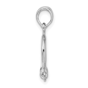 De-Ani Sterling Silver Rhodium-Plated Polished 3D Small Shackle Link Pendant — alternate view