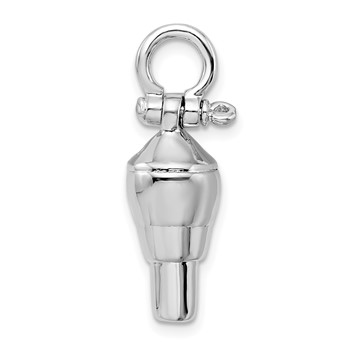 De-Ani Sterling Silver Rhodium-Plated Polished 3D Swivel with Shackle Bail Pendant — alternate view