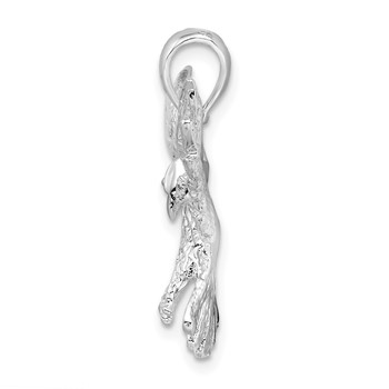 De-Ani Sterling Silver Rhodium-Plated Polished Flying Eagle Pendant — alternate view