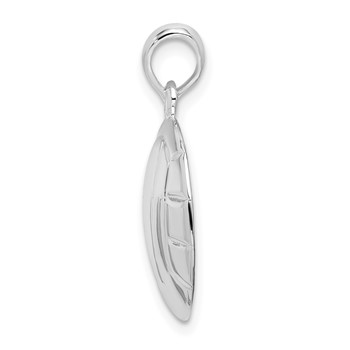 De-Ani Sterling Silver Rhodium-Plated Polished Volleyball Pendant — alternate view
