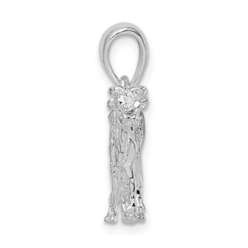 De-Ani Sterling Silver Rhodium-Plated Polished 3D Cow Pendant — alternate view