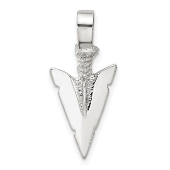 De-Ani Sterling Silver Rhodium-plated Polished 3D Arrowhead Pendant