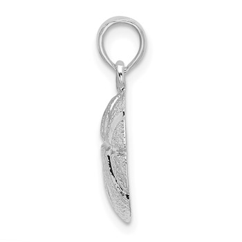 De-Ani Sterling Silver Rhodium-Plated Polished Basketball Pendant — alternate view