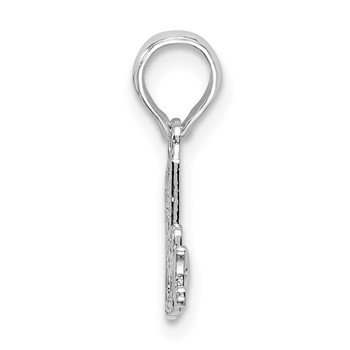 De-Ani Sterling Silver Rhodium-plated Polished #1 MOM Script Pendant — alternate view