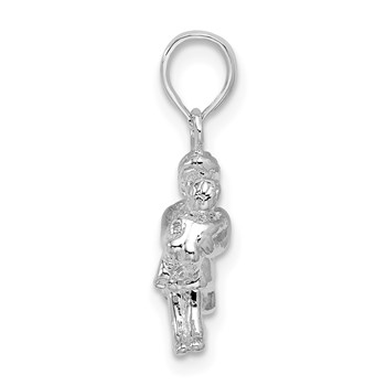 De-Ani Sterling Silver Rhodium-Plated Polished 3D Mother and Baby Pendant — alternate view