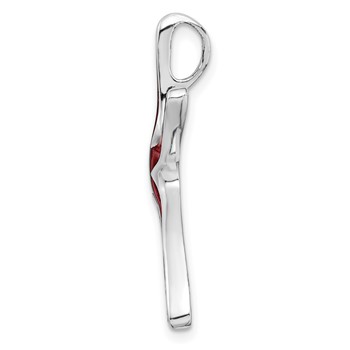 De-Ani Sterling Silver Rhodium-Plated Polished Enameled Dancing Starfish Slide — alternate view