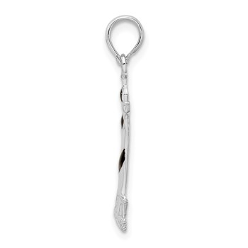 De-Ani Sterling Silver Rhodium-Plated Enameled Cape Hatteras Lighthouse Pendant — alternate view