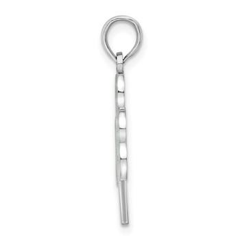 De-Ani Sterling Silver Rhodium-Plated Polished Enameled Shamrock Pendant — alternate view