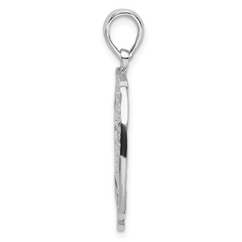 De-Ani Sterling Silver Rhodium-Plated Polished Enameled Sand Dollar Pendant — alternate view