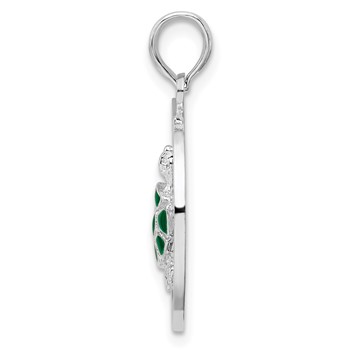 De-Ani Sterling Silver Rhodium-Plated Enameled Turks and Caicos with Turtle Pendant — alternate view