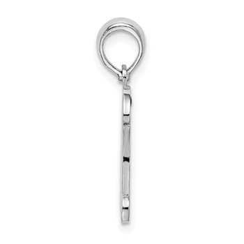 De-Ani Sterling Silver Rhodium-Plated Polished Enameled Green Turtle Pendant — alternate view