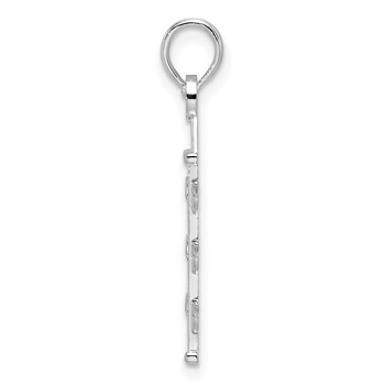 De-Ani Sterling Silver Rhodium-Plated Polished Enameled Traffic Light Pendant — alternate view