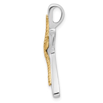 De-Ani Sterling Silver Rhodium-Plated Dancing Starfish with 14k Accent Slide — alternate view